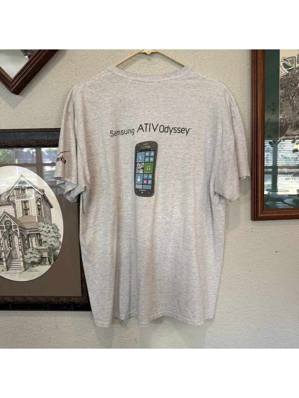 Vintage 00s Verizon Samsung ATIV Odyssey Windows Smart Phone Tech Shirt Sz Large